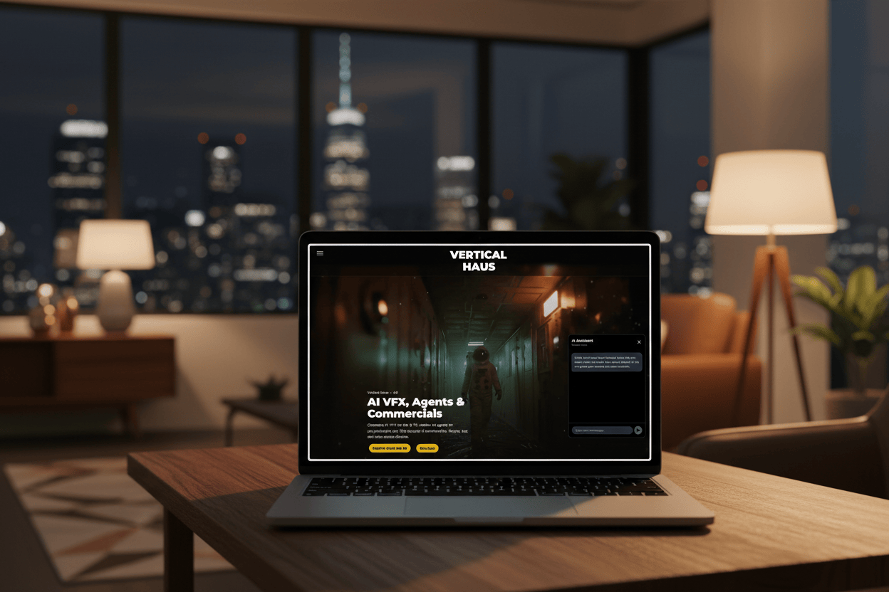 Verti chatbot guiding visitors through the Vertical Haus portfolio
