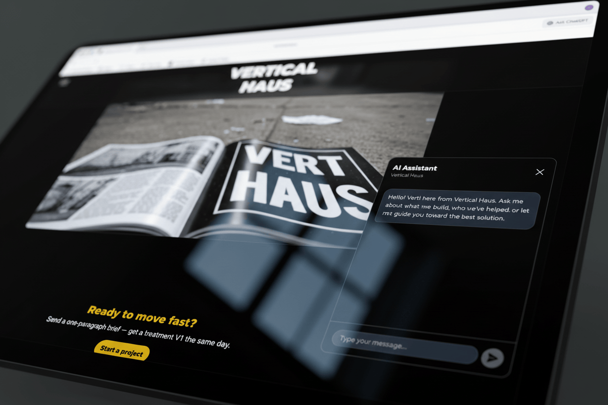 AI chatbot interface hero background