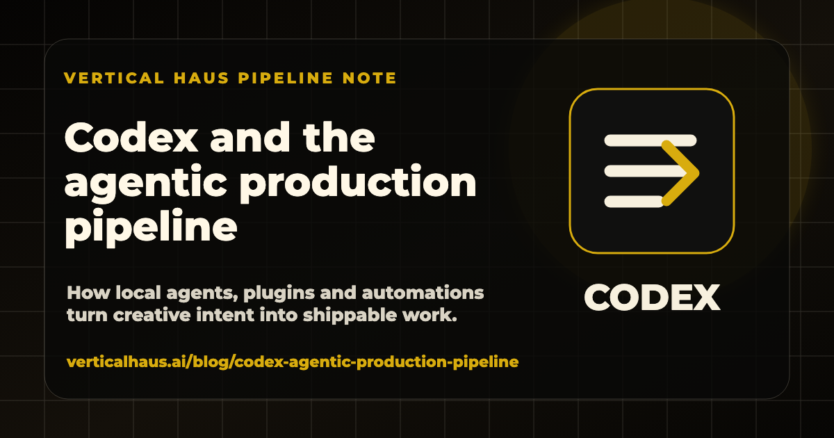 Codex and the Vertical Haus agentic production pipeline social card